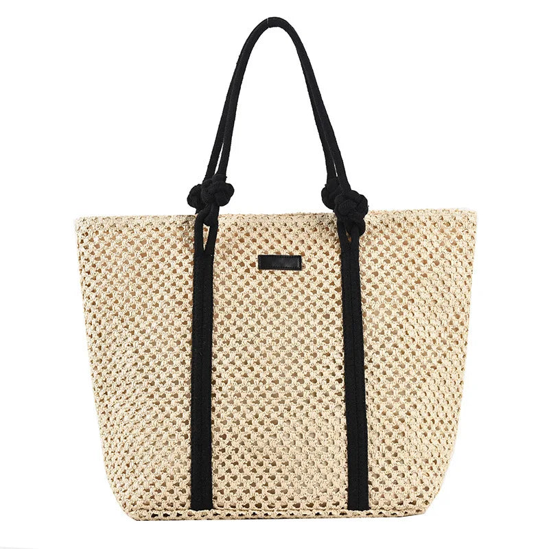 Hand-woven Women's Shoulder Handbag Bohemian 2024 Summer Fashion Straw Beach Tote Bag Travel Shopper Weaving Shopping Bags